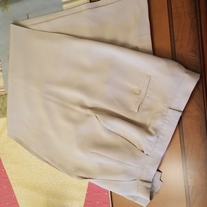 Evan Picone Silk Pleated Trousers With Cuffed Hem